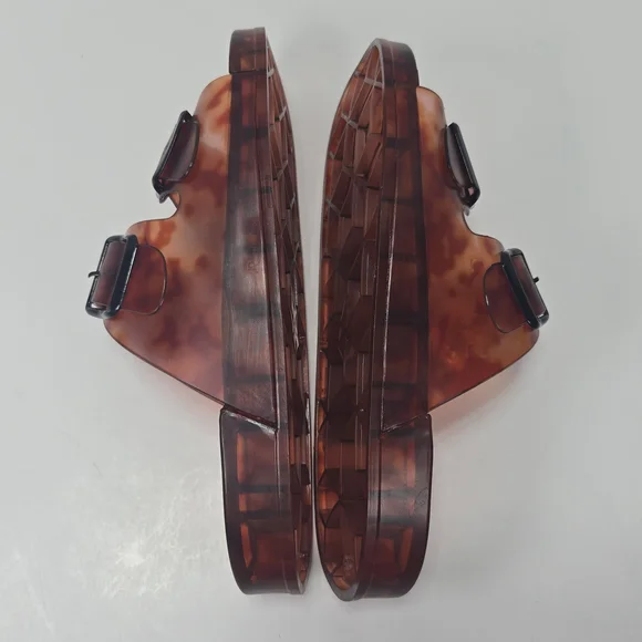 CL by Laundry Jaylen Translucent Tortoise Shell Slip-on Jelly Slide Sandals Sz 7 - Picture 8 of 14